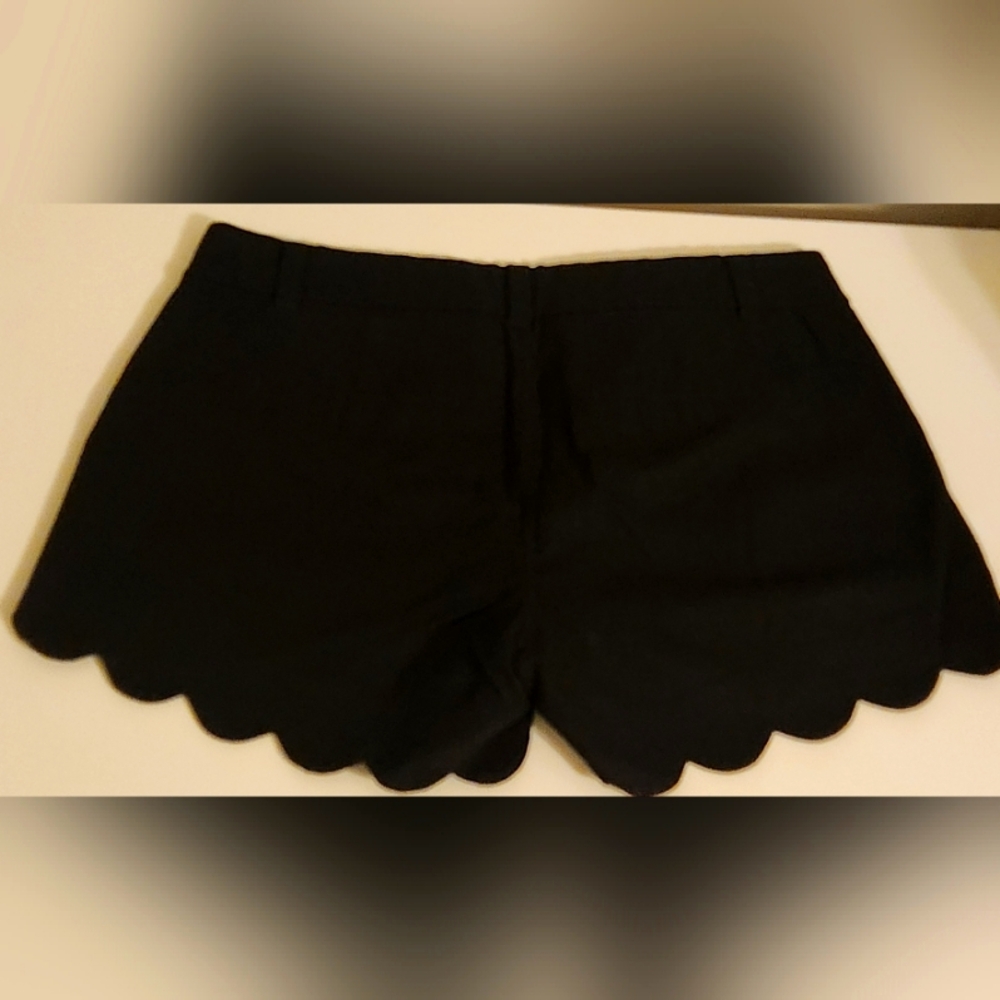 J.Crew Black Scalloped Hem Women's Shorts with Pockets S4